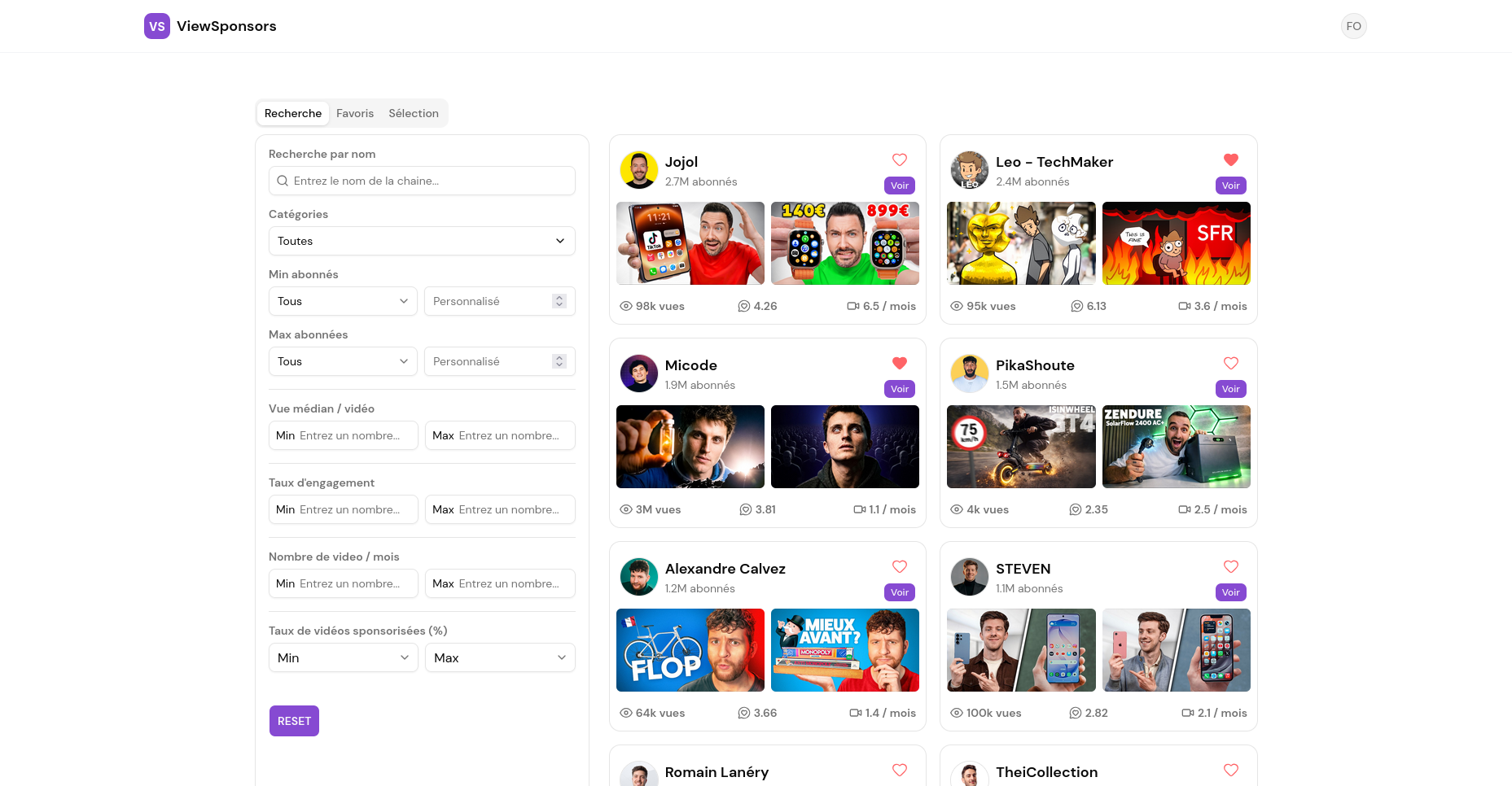 Dashboard ViewSponsors
